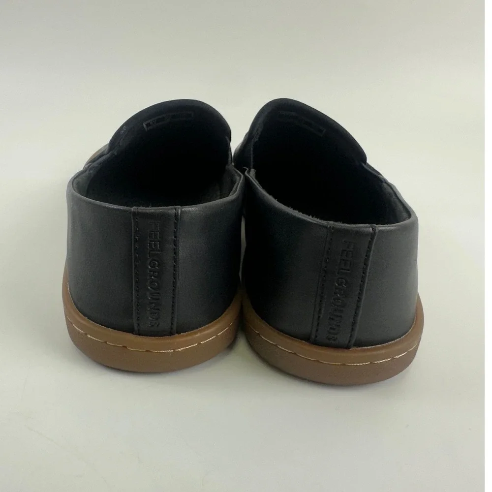 Feelgrounds Droptop Luxe Slip On Black Barefoot Minimalist Faux Leather Women 8